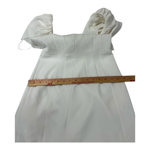French Connection Whisper Gathered Sleeve Mini Dress Size 2 Off-White - Picture 10 of 13